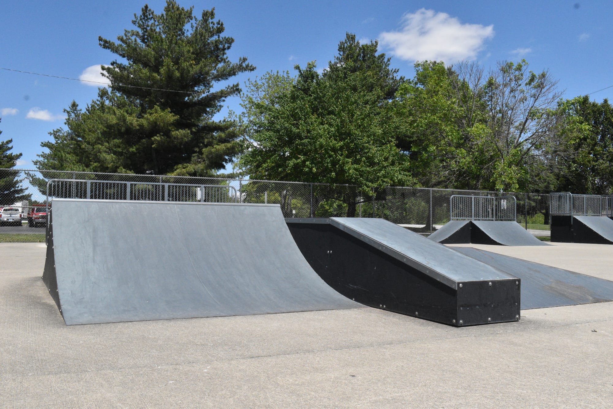 A black ramp at the Decatur County Skate Park. Photo by Noelle Maxwell.